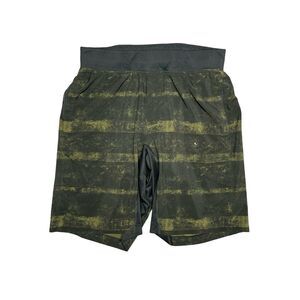 Lululemon T.H.E. Short 9” Lined Athletic Running Men’s Medium Green Lines Black
